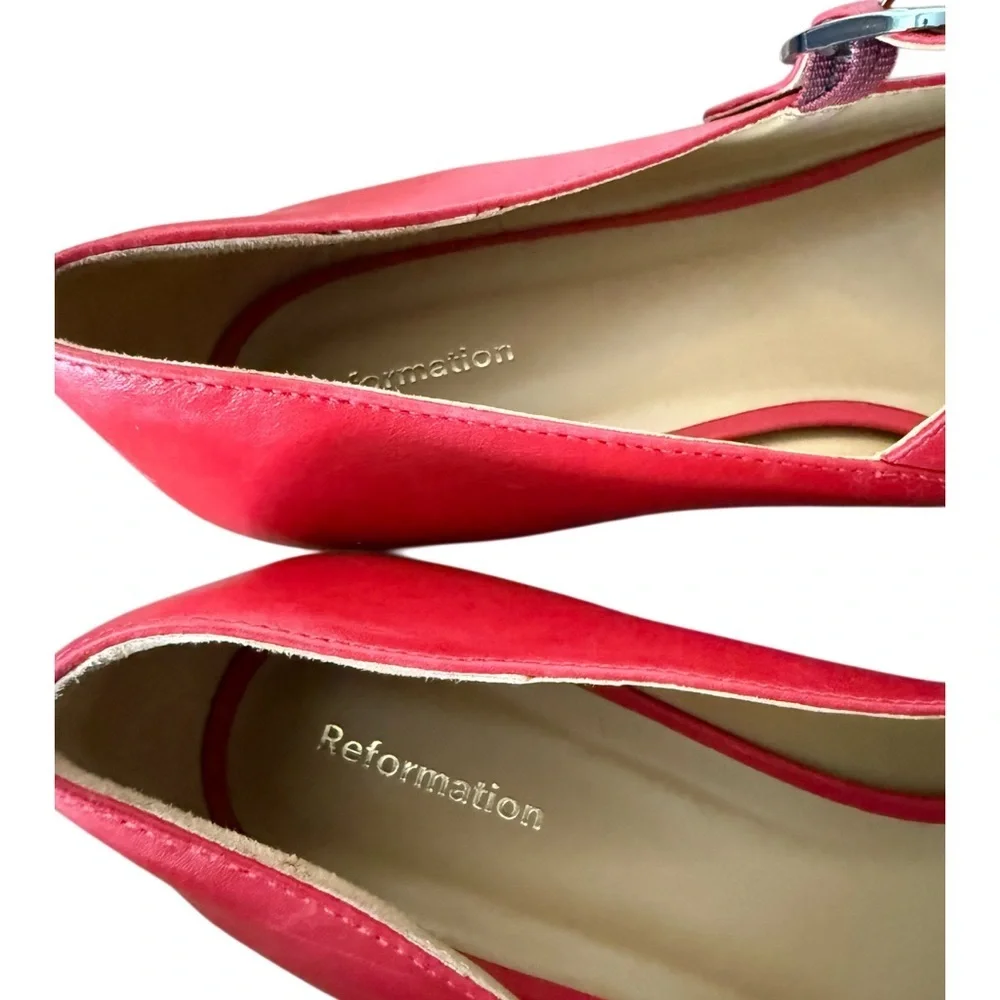 Reformation Red Mary Jane Flats-NWOT Size 8.5